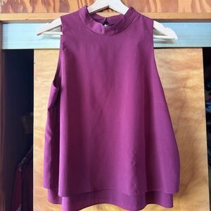 Elegant Sleeveless Burgundy Top